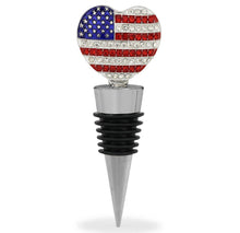 Load image into Gallery viewer, American Flag Heart Wine Stopper
