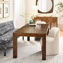 Load image into Gallery viewer, Crafted Olive-Ash Burl Wood Dining Table 84&quot;
