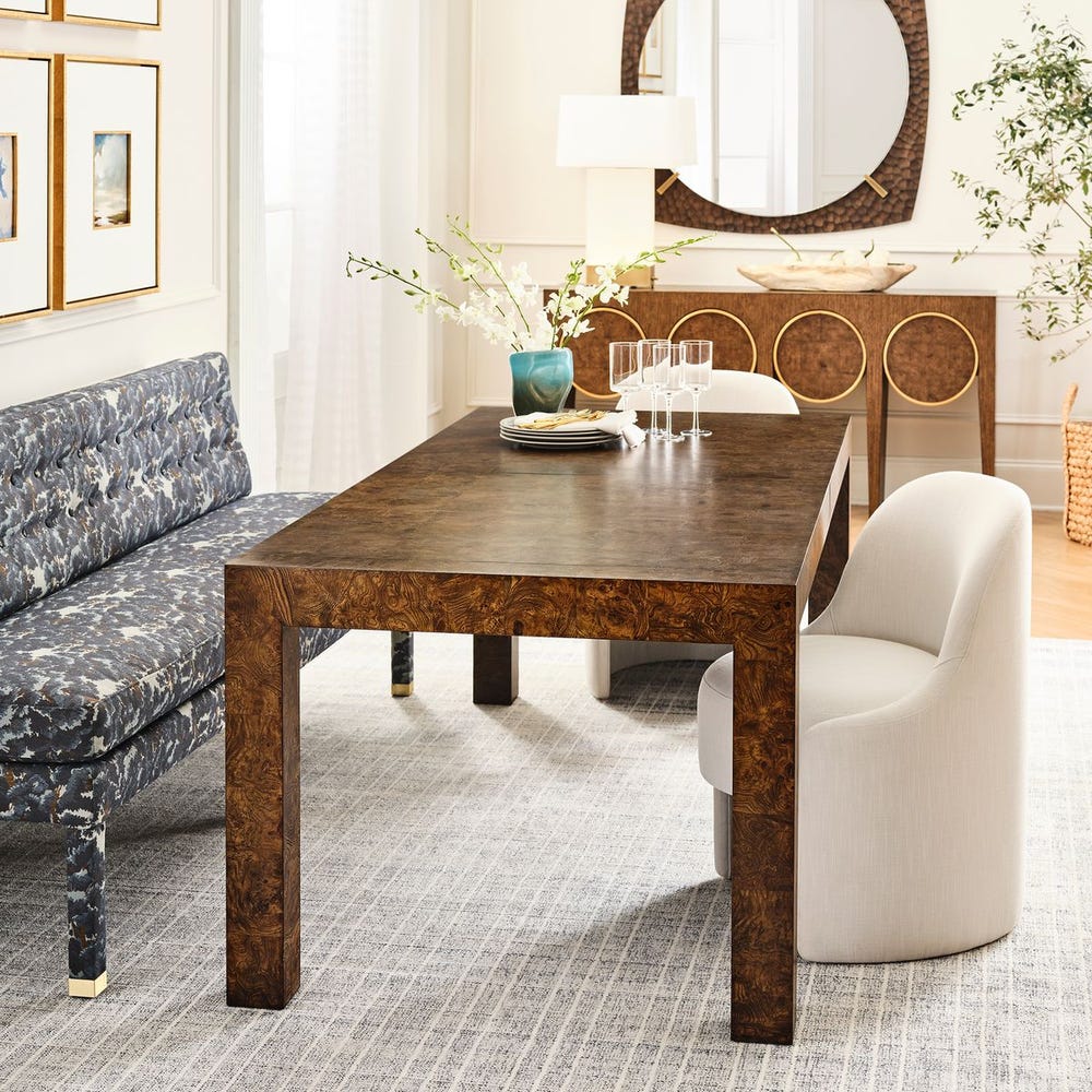 Crafted Olive-Ash Burl Wood Dining Table 84