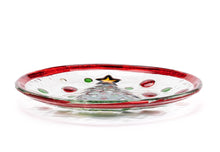 Load image into Gallery viewer, Christmas Tree Round Glass Plate
