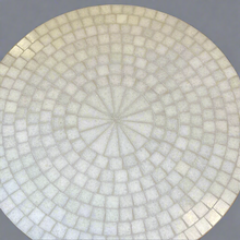 Load image into Gallery viewer, 27.5” Round Outdoor Gold &amp; Tile Bistro Table
