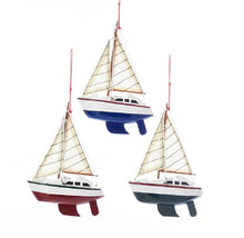 Load image into Gallery viewer, Wooden Yacht Sails Ornament Collection
