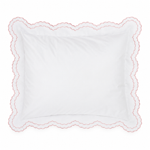 Load image into Gallery viewer, Rose/White Scalloped King Duvet Cover Set
