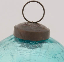 Load image into Gallery viewer, Blue Ball Glass Ornament

