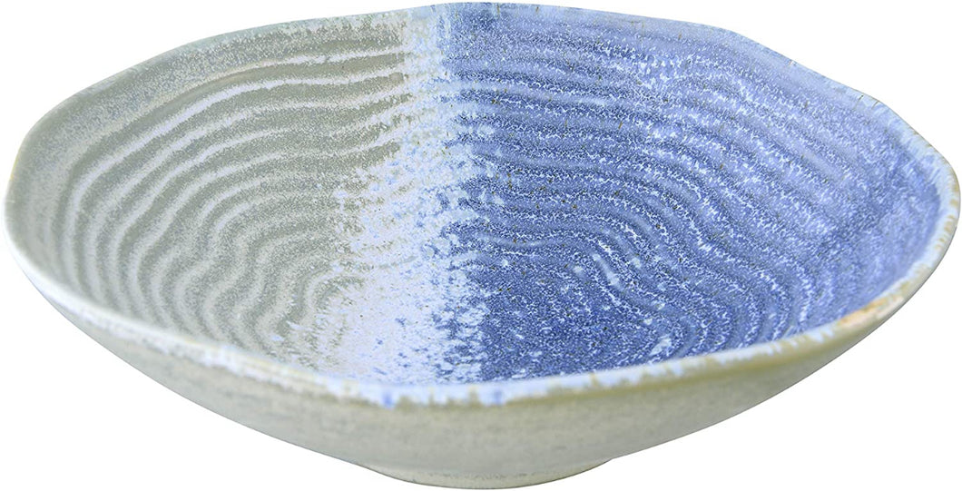 Blue Reactive Glaze Serving Bowl