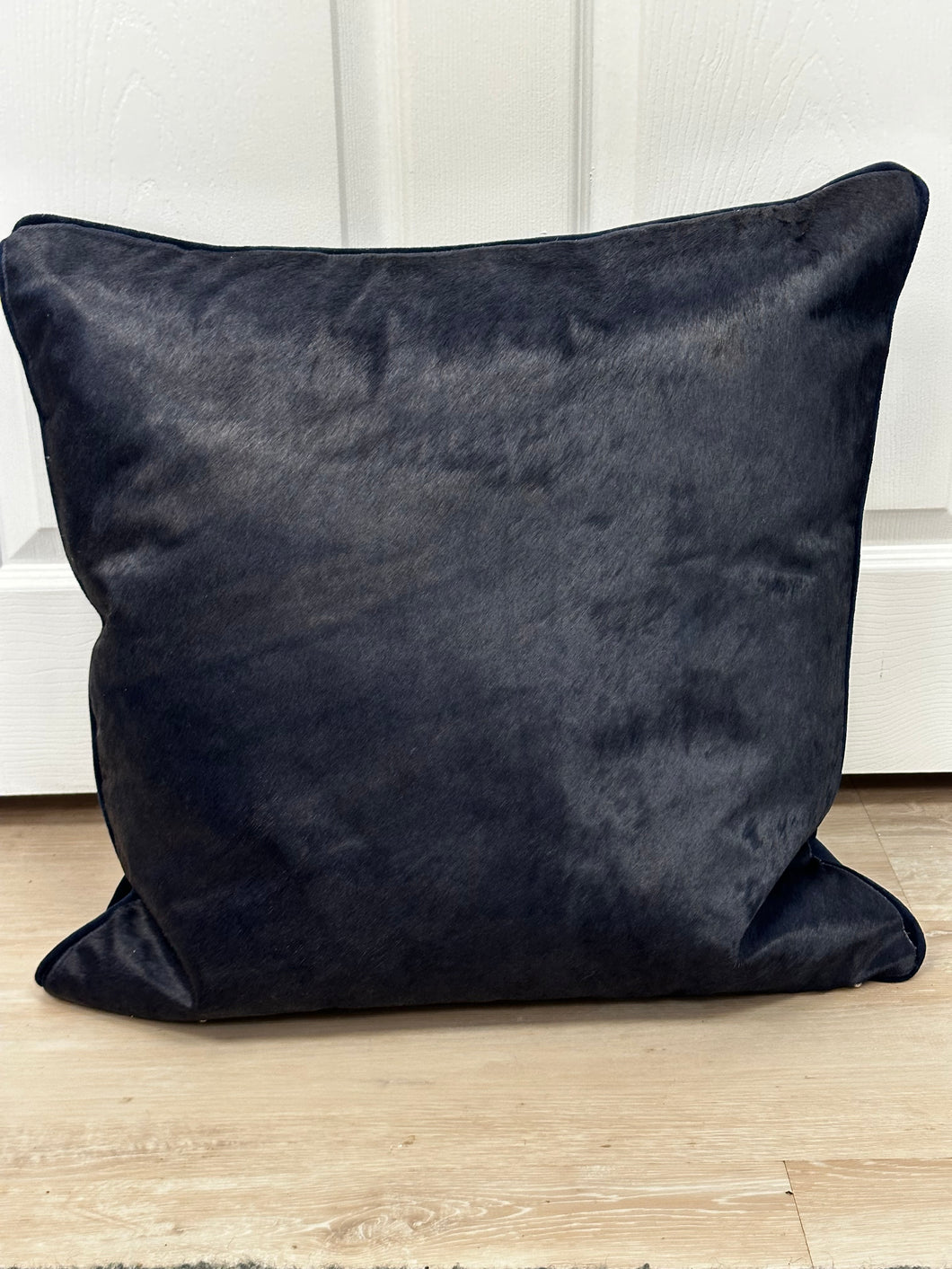 Cowhide Sapphire Navy Blue Pillow 22