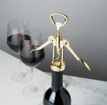 Load image into Gallery viewer, Gold-Plated Winged Corkscrew &amp; Bottle Opener
