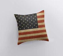 Load image into Gallery viewer, Grunge American Flag Pillow- 10” x 10”

