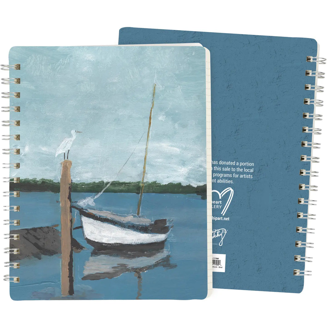 Docked Boat Spiral Notebook 120 Page