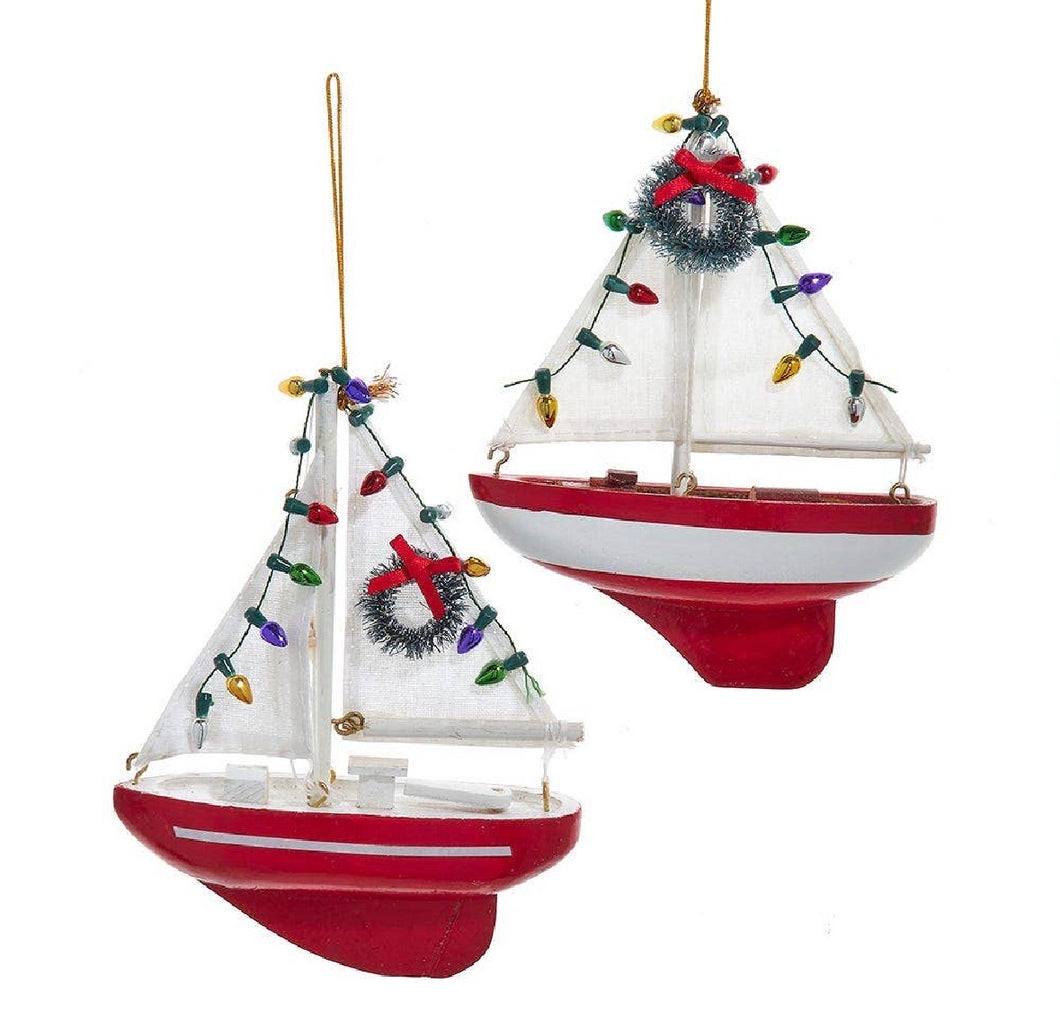 Sailboat with Wreath Ornament Collection
