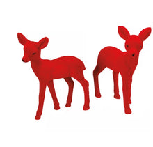 Load image into Gallery viewer, Red Flocked Deer Sitter S/2
