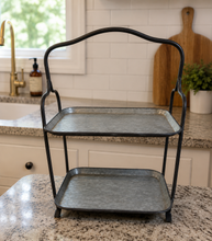 Load image into Gallery viewer, Two-Tiered Galvanized Display Stand

