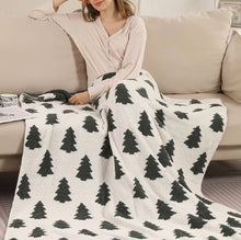 Load image into Gallery viewer, Cozy Christmas Trees Sherpa Throw Blanket
