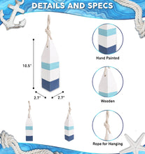 Load image into Gallery viewer, Nautical Blue Mist Buoy Decor
