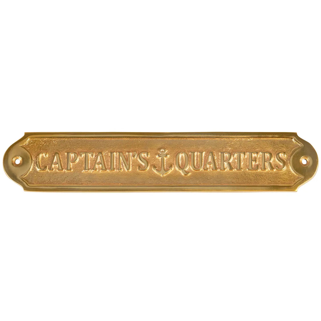 Brass Captain's Quarters Plaque
