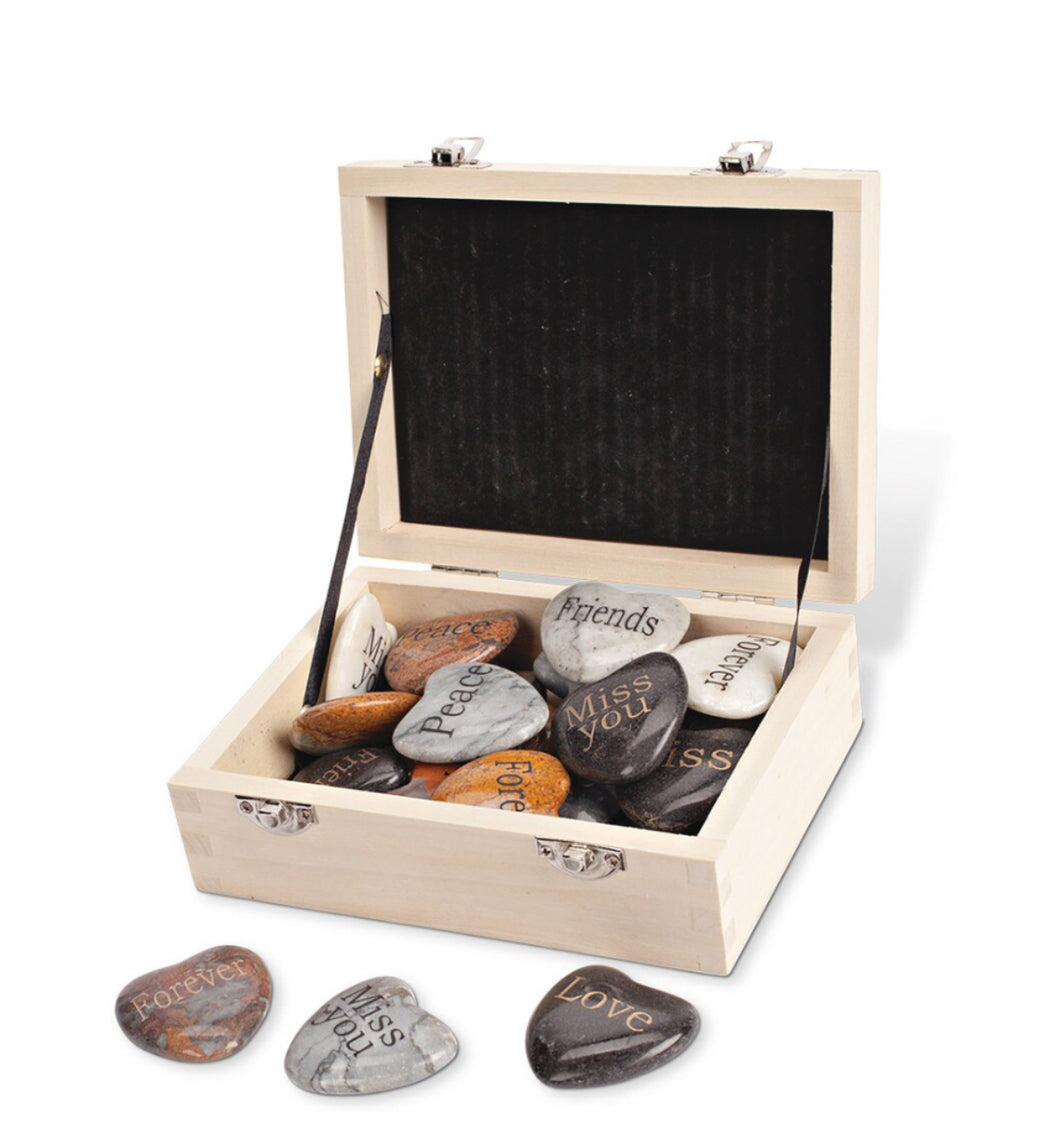 Engraved Marble Heart Stone