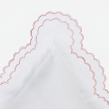 Load image into Gallery viewer, Rose/White Scalloped King Duvet Cover Set

