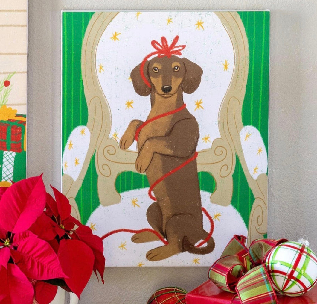 Holiday Canvas Dachshund