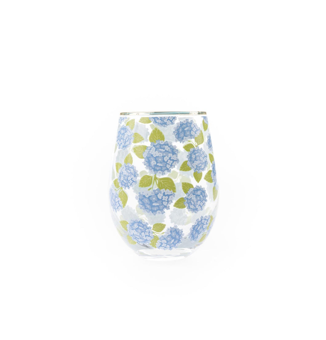 Hydrangea Wine Glass