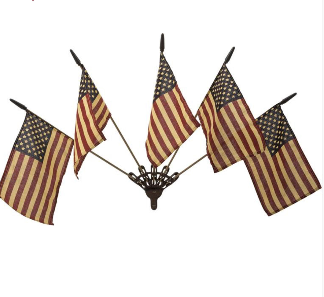 Primitive Flag Wall Mount W/ Flags