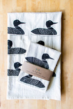 Load image into Gallery viewer, Handprinted Loon Kitchen Towel
