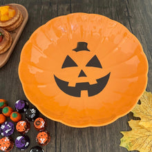 Load image into Gallery viewer, 11” Melamine Pumpkin Serving Bowl
