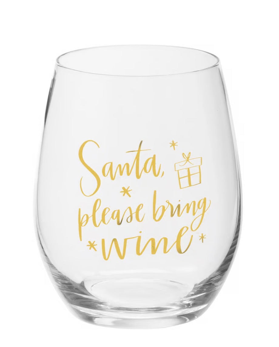 “Santa Please Bring Me Wine” Glass