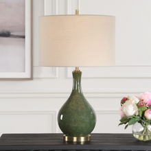 Load image into Gallery viewer, Emerald Glazed Table Lamp
