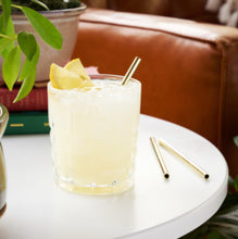 Load image into Gallery viewer, Reusable Gold-Plated Stainless Steel Lowball Straws- S/6
