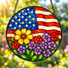 Load image into Gallery viewer, Independence Day Stained Glass Suncatcher 4"
