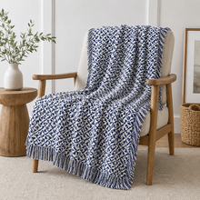Load image into Gallery viewer, Middlebury Navy Blue Throw Blanket
