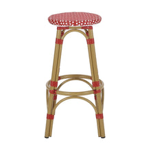 Load image into Gallery viewer, Red French Backless Barstool- S/2
