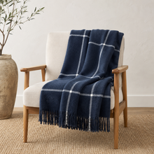 Load image into Gallery viewer, Glasgow Windowpane Plaid Throw Blanket
