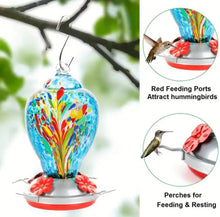Load image into Gallery viewer, Hummingbird Glass Bird Feeder
