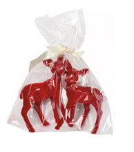 Load image into Gallery viewer, Red Flocked Deer Sitter S/2
