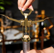 Load image into Gallery viewer, Gold-Plated Winged Corkscrew &amp; Bottle Opener
