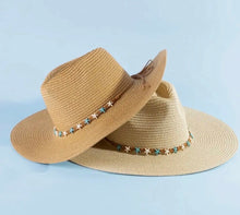 Load image into Gallery viewer, Starfish Beaded Band Straw Hat Collection
