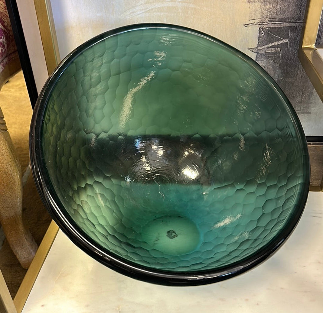 Blue Chiseled Half Moon Bowl