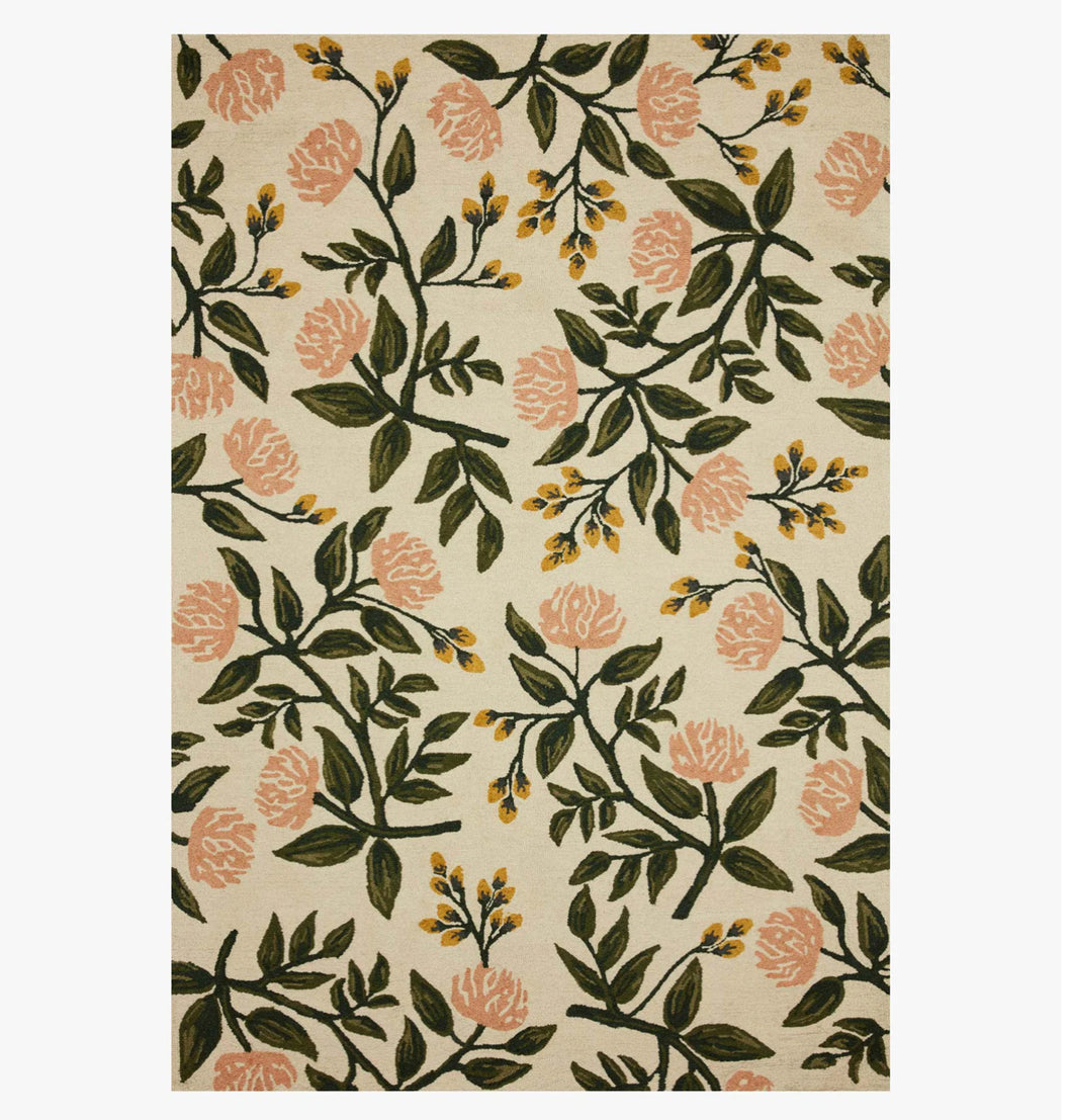 Blush Peonies Wool Rug
