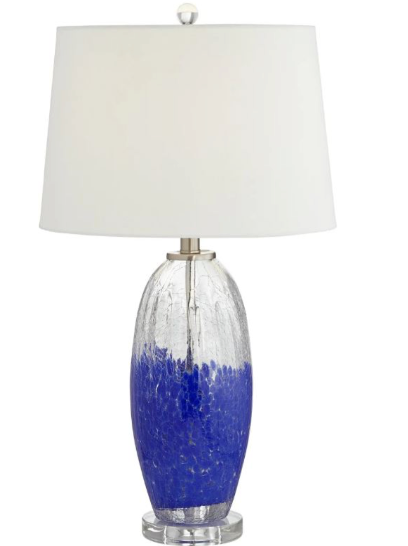 Blue Jay Crackle Glass Table Lamp