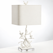 Load image into Gallery viewer, Birds On Branch/Antique Silver Foil Shade Lamp
