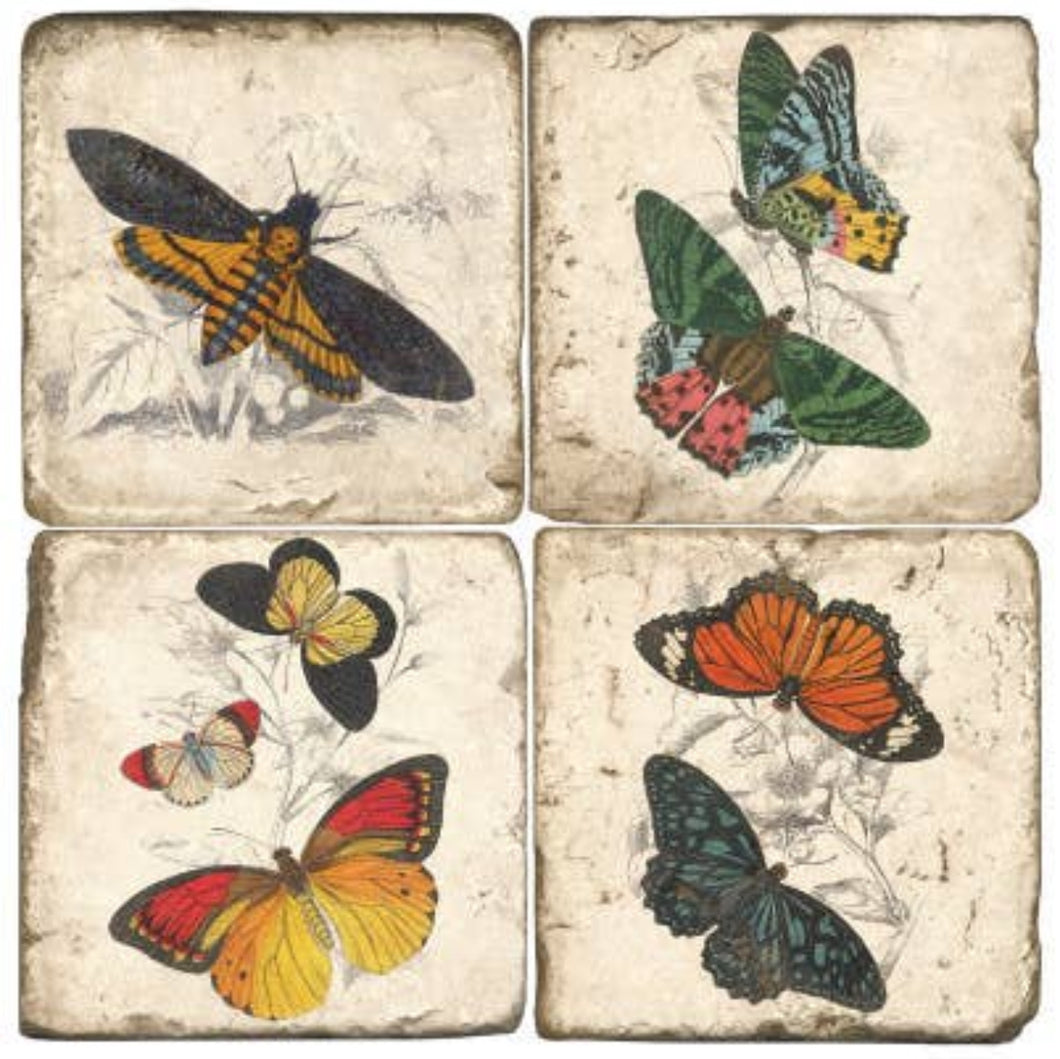 Handcrafted Marble Butterfly Coaster