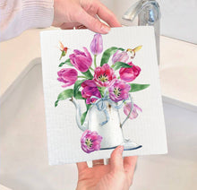 Load image into Gallery viewer, Spring Hummingbird Swedish Dish Cloth
