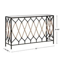 Load image into Gallery viewer, Nautical Rope Iron Console Table
