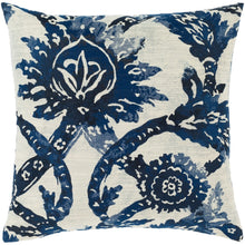 Load image into Gallery viewer, Ivory &amp; Blue Damask Pillow
