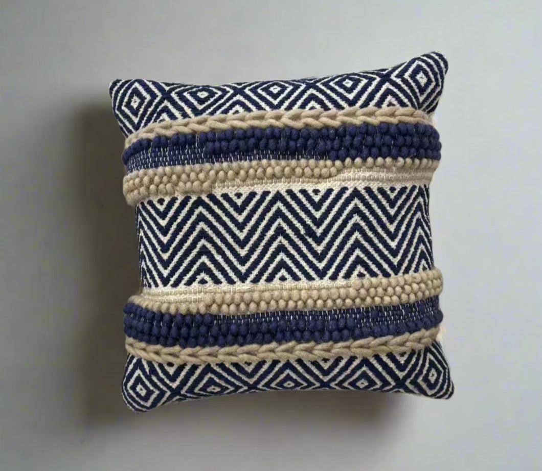 Surya Navy Hand Woven Down Pillow