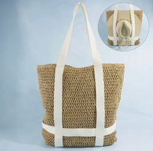 Load image into Gallery viewer, Woven Paper Straw Tote Bag Collection
