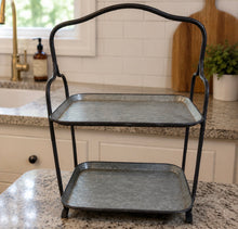 Load image into Gallery viewer, Two-Tiered Galvanized Display Stand

