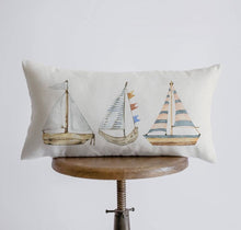 Load image into Gallery viewer, Sailboat Accent Pillow- 20” x 10”
