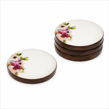 Load image into Gallery viewer, Acacia Wood &amp; Enamel Coasters Collection- S/4
